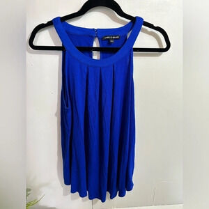 Cable and Gauge Haltered Button Dark Blue  Tank Top Size Large